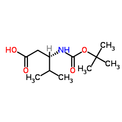 叔丁氧羰基-β-亮氨酸 结构式