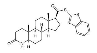 1H-Indeno[5,4-f]quinoline-7-carbothioic acid, hexadecahydro-4a,6a-dimethyl-2-oxo-, S-2-benzothiazolyl ester, (4aR,4bS,6aS,7S,9aS,9bS,11aR)- 结构式