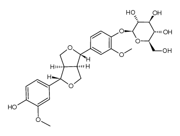 (+)-表松脂素-4′-O-β-D-葡萄糖苷 结构式