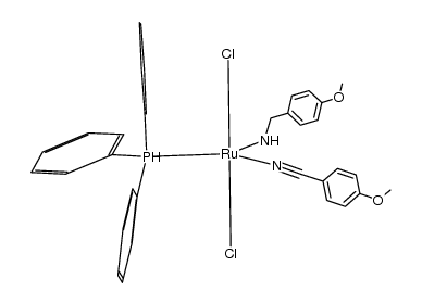 二氯(4-甲氧基苯甲胺-N)(4-甲氧基苯甲腈-N)(三苯基膦)合钌 结构式