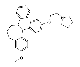 1-(4-pyrrolidinoethoxyphenyl)-2-phenyl-7-methoxybenzosuberan 结构式