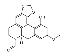 7H-Benzo[g]-1,3-benzodioxolo[6,5,4-de]quinoline-7-carboxaldehyde, 5,6,7a,8-tetrahydro-12-hydroxy-10-methoxy-, (R)- (9CI) 结构式