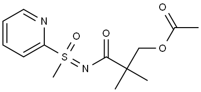 3-乙酰氧基-2,2-二甲基-N-(甲基氧化-2-吡啶基-λ4-亚磺酰基)丙酰胺 结构式