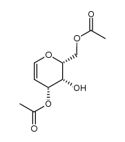 D-arabino-Hex-5-enitol, 2,6-anhydro-5-deoxy-, 1,4-diacetate 结构式