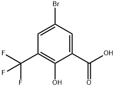 5-溴-2-羟基-3-(三氟甲基)苯甲酸 结构式