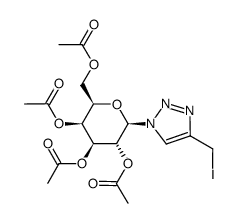 4-(碘甲基)-1-(2,3,4,6-四-O-乙酰基-β-D-吡喃半乳糖基)-1H-1,2,3-三氮唑 结构式