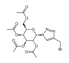 1H-1,2,3-Triazole, 4-(bromomethyl)-1-(2,3,4,6-tetra-O-acetyl-β-D-galactopyranosyl)- 结构式