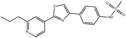 N-[4-[2-(2-丙基-4-吡啶基)-4-噻唑基]苯基]甲磺酰胺 结构式