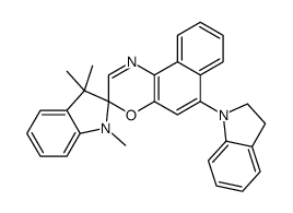 6'-(二氢吲哚-1-基)-1,3,3-三甲基螺[吲哚啉-2,3'-萘并[2,1-B][1,4]噁嗪] 结构式