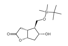 2H-Cyclopenta[b]furan-2-one, 4-[[[(1,1-dimethylethyl)dimethylsilyl]oxy]methyl]hexahydro-5-hydroxy-, (3aS,4R,5S,6aR)- 结构式