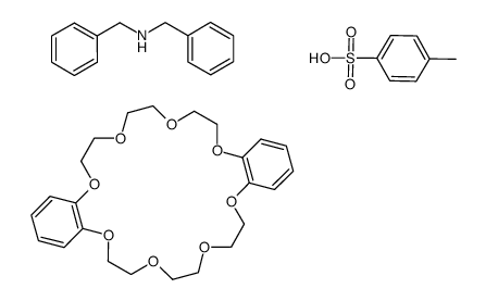 Benzenemethanamine, N-(phenylmethyl)-, 4-methylbenzenesulfonate, compd. with 6,7,9,10,12,13,20,21,23,24,26,27-dodecahydrodibenz[b,n][1,4,7,10,13,16,19,22]octaoxacyclotetracosin (1:1:1) 结构式