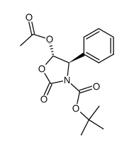 3-Oxazolidinecarboxylic acid, 5-(acetyloxy)-2-oxo-4-phenyl-, 1,1-dimethylethyl ester, (4R,5S)- 结构式
