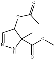 4-乙酰氧基-4,5-二氢-5-甲基-1H-吡唑-5-羧酸甲酯 结构式