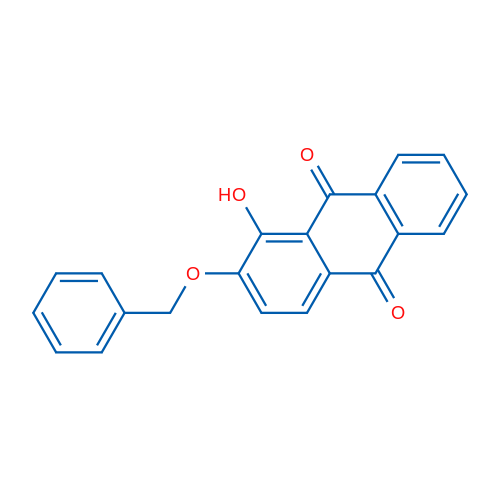 1-羟基-2-(苄氧基)-9,10-蒽二酮 结构式