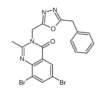 4(3H)-Quinazolinone, 6,8-dibromo-2-methyl-3-[[5-(phenylmethyl)-1,3,4-oxadiazol-2-yl]methyl]- 结构式