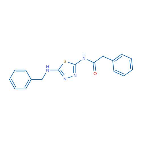 Benzeneacetamide, N-[5-[(phenylmethyl)amino]-1,3,4-thiadiazol-2-yl]- 结构式