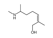 2-Hepten-1-ol, 2-methyl-6-(methylamino)-, (2E)- 结构式