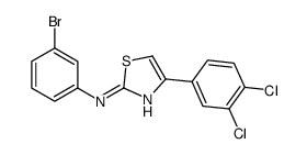 N-(3-溴苯基)-4-(3,4-二氯苯基)-2-噻唑胺 结构式