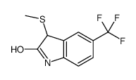 1,3-二氢-3-(甲硫基)-5-(三氟甲基)-2H-吲哚-2-酮 结构式