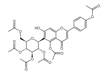 Flavone, 6-β-D-glucopyranosyl-4',5,7-trihydroxy-, hexaacetate (8CI) 结构式