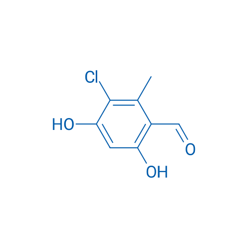 3-氯-4,6-二羟基-2-甲基苯甲醛 结构式