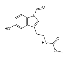 Carbamic acid, [2-(1-formyl-5-hydroxy-1H-indol-3-yl)ethyl]-, methyl ester (9CI) 结构式