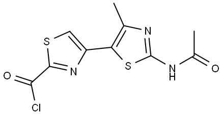 2'-(乙酰氨基)-4'-甲基-[4,5'-联噻唑]-2-甲酰氯 结构式
