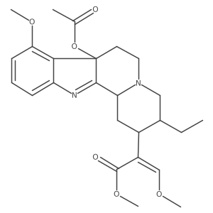 Indolo[2,3-a]quinolizine-2-acetic acid, 7a-(acetyloxy)-3-ethyl-1,2,3,4,6,7,7a,12b-octahydro-8-methoxy-α-(methoxymethylene)-, methyl ester, (αE,2S,3S,7aS,12bS)- 结构式