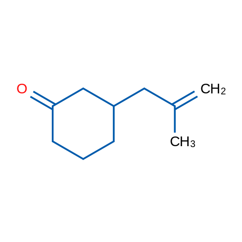3-(2-甲基-2-丙烯基)环己酮 结构式