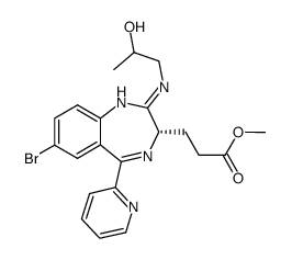 3-[(3S)-7-溴-2-[(2-羟基丙基)氨基]-5-(2-吡啶基)-3H-苯并[E][1,4]二氮杂卓-3-基]丙酸甲酯 结构式