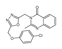 4(3H)-Quinazolinone, 3-[[5-[(4-chlorophenoxy)methyl]-1,3,4-oxadiazol-2-yl]methyl]-2-methyl- 结构式