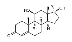 9-溴-11β,17β-二羟基-17α-甲基雄甾-4-烯-3-酮 结构式