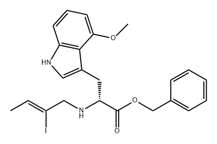 D-Tryptophan, N-[(2Z)-2-iodo-2-buten-1-yl]-4-methoxy-, phenylmethyl ester 结构式
