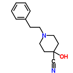 4-羟基-1-苯乙基哌啶-4-甲腈 结构式