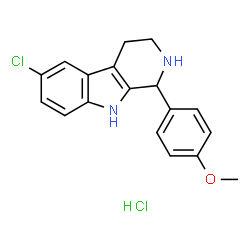 6-氯-1-(4-甲氧基苯基)-2,3,4,9-四氢-1H-吡啶并[3,4-B]吲哚盐酸盐 结构式