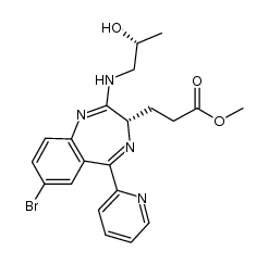 3-[(S)-7-溴-2-[[(R)-2-羟基丙基]氨基]-5-(2-吡啶基)-3H-苯并[E][1,4]二氮杂卓-3-基]丙酸甲酯 结构式