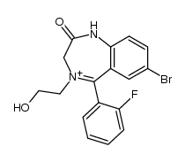 7-溴-5-(2-氟苯基)-1,3-二氢-4-(2-羟乙基)-2-氧代-2H-1,4-苯并二氮杂䓬鎓 结构式