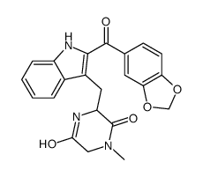 (3R)-3-[[2-(1,3-苯并二氧杂环戊烯-5-基羰基)-1H-吲哚-3-基]甲基]-1-甲基-2,5-哌嗪二酮 结构式