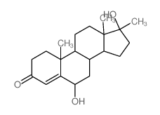 Androst-4-en-3-one,6,17-dihydroxy-17-methyl-, (6b,17b)- (9CI) 结构式