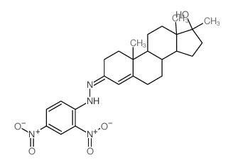 Androst-4-en-3-one, 17β-hydroxy-17-methyl-, (2,4-dinitrophenyl)hydrazone (7CI,8CI) 结构式