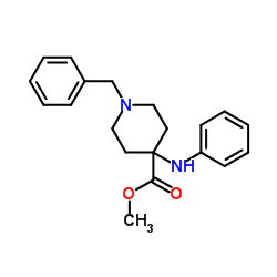 1-苄基-4-(苯基氨基)哌啶-4-羧酸甲酯 结构式