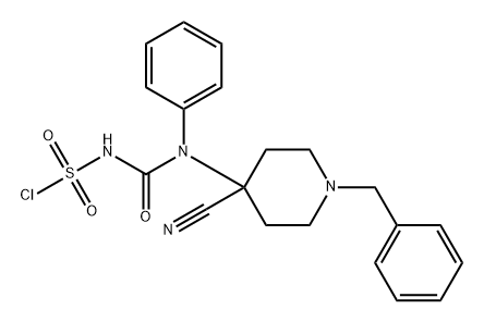 Urea, N'-(chlorosulfonyl)-N-[4-cyano-1-(phenylmethyl)-4-piperidinyl]-N-phenyl- 结构式