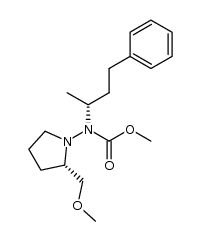 Carbamic acid, N-[(2S)-2-(methoxymethyl)-1-pyrrolidinyl]-N-[(1R)-1-methyl-3-phenylpropyl]-, methyl ester 结构式