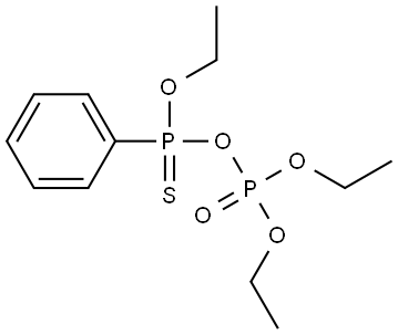 Thioisohypophosphoric acid ((HO)2P(O)OPH(S)(OH)), phenyl-, triethyl ester (9CI) 结构式