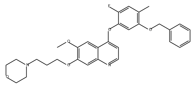 Quinoline, 4-[2-fluoro-4-methyl-5-(phenylmethoxy)phenoxy]-6-methoxy-7-[3-(4-morpholinyl)propoxy]- 结构式