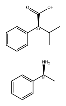 Benzeneacetic acid, α-(1-methylethyl)-, (αS)-, compd. with (αS)-α-methylbenzenemethanamine (1:1) 结构式