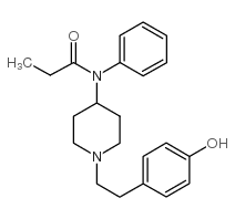 N-{1-[2-(4-羟基-苯基)-乙基]-哌啶-4-基}-N-苯基-丙酰胺 结构式