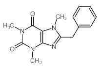 8-苄基-1,3,7-三甲基嘌呤-2,6-二酮 结构式