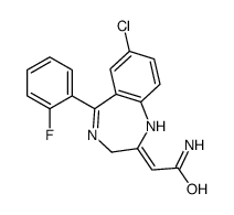 2-[7-氯-5-(2-氟苯基)-1,3-二氢-2H-1,4-苯并二氮杂卓-2-亚基]乙酰胺 结构式