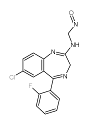 7-氯-5-(2-氟苯基)-2-(N-亚硝基甲基氨基)-3H-1,4-苯二氮卓 结构式